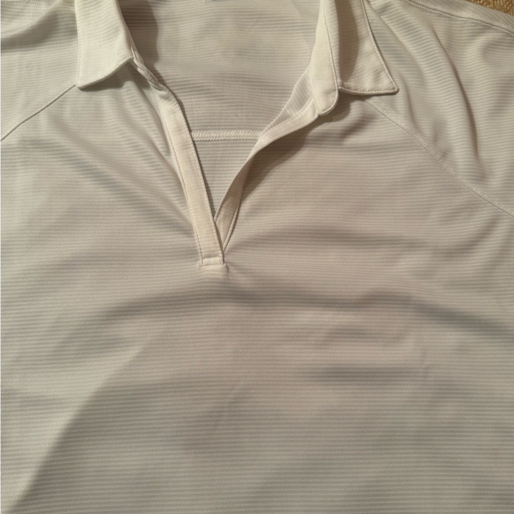 Port Authority White Blouse with Textured Fabric